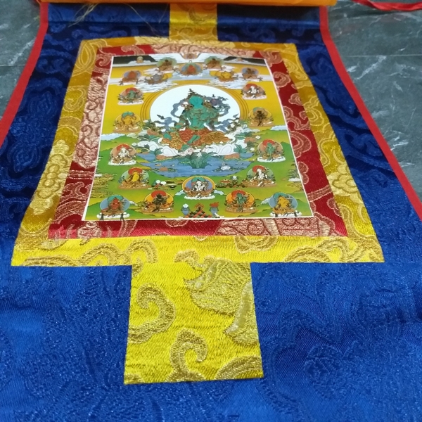 Tranh Thangka Tara Lục Độ Mẫu Bồ Tát_35x20cm